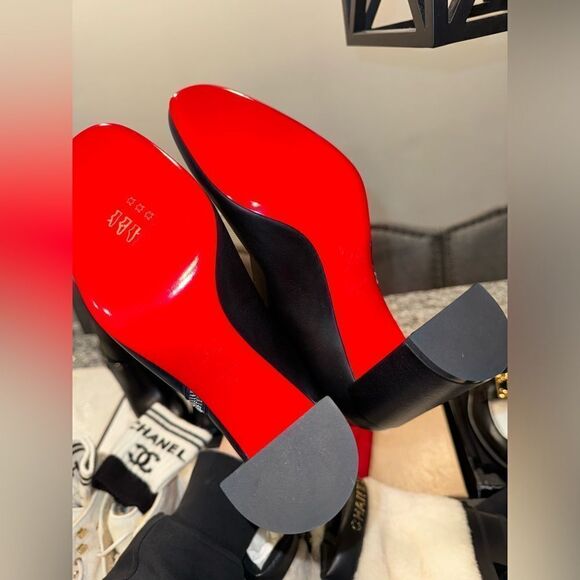 Christian Louboutin Zip Total Black Boots 40 - Picture 7 of 8